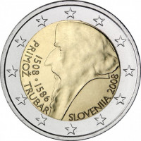 2 Евро Словения 500 лет со дня рождения Приможа Трубара (2008 года)